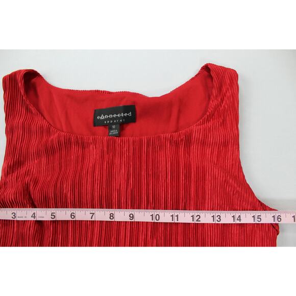 Connected Apparel Red Tiered Sleeveless Cocktail Dress Size 10 - Picture 4 of 5